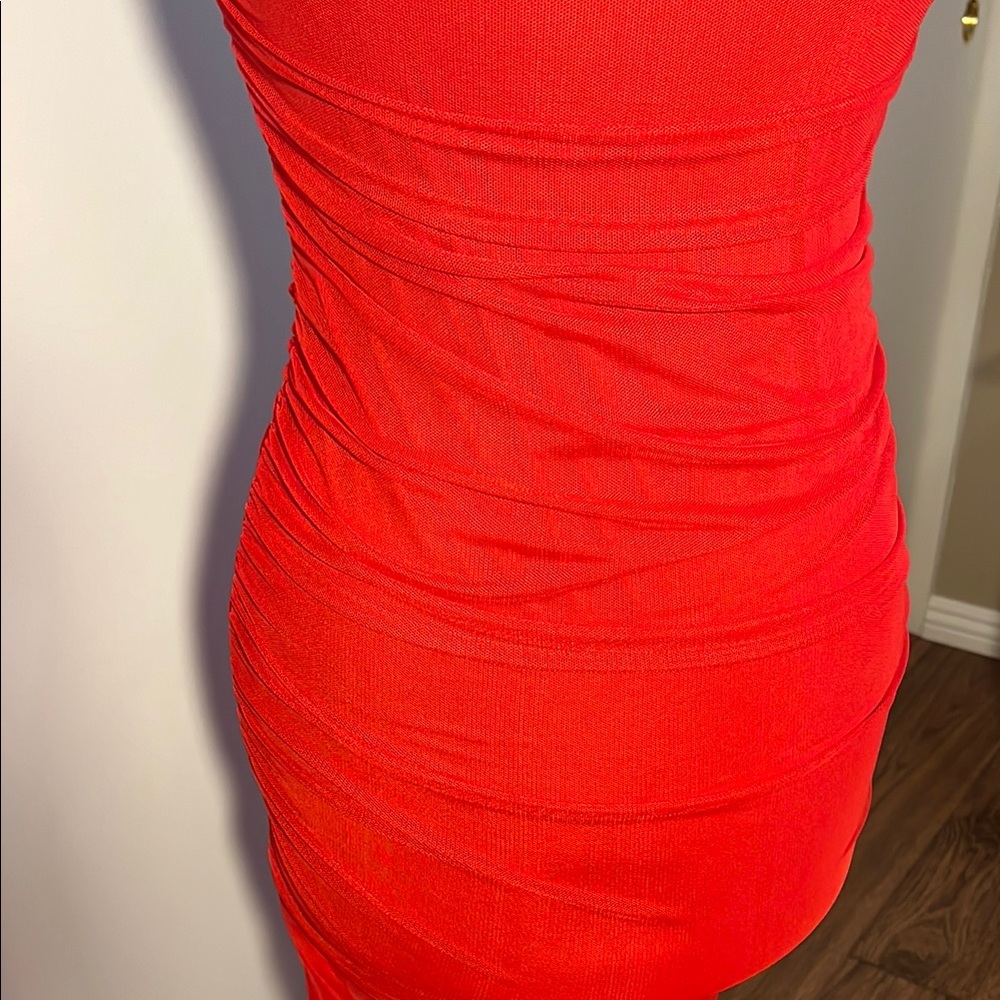 ❤️❤️❤️ Wild Fable Red Ruched Bodycon Dress - Picture 3 of 9